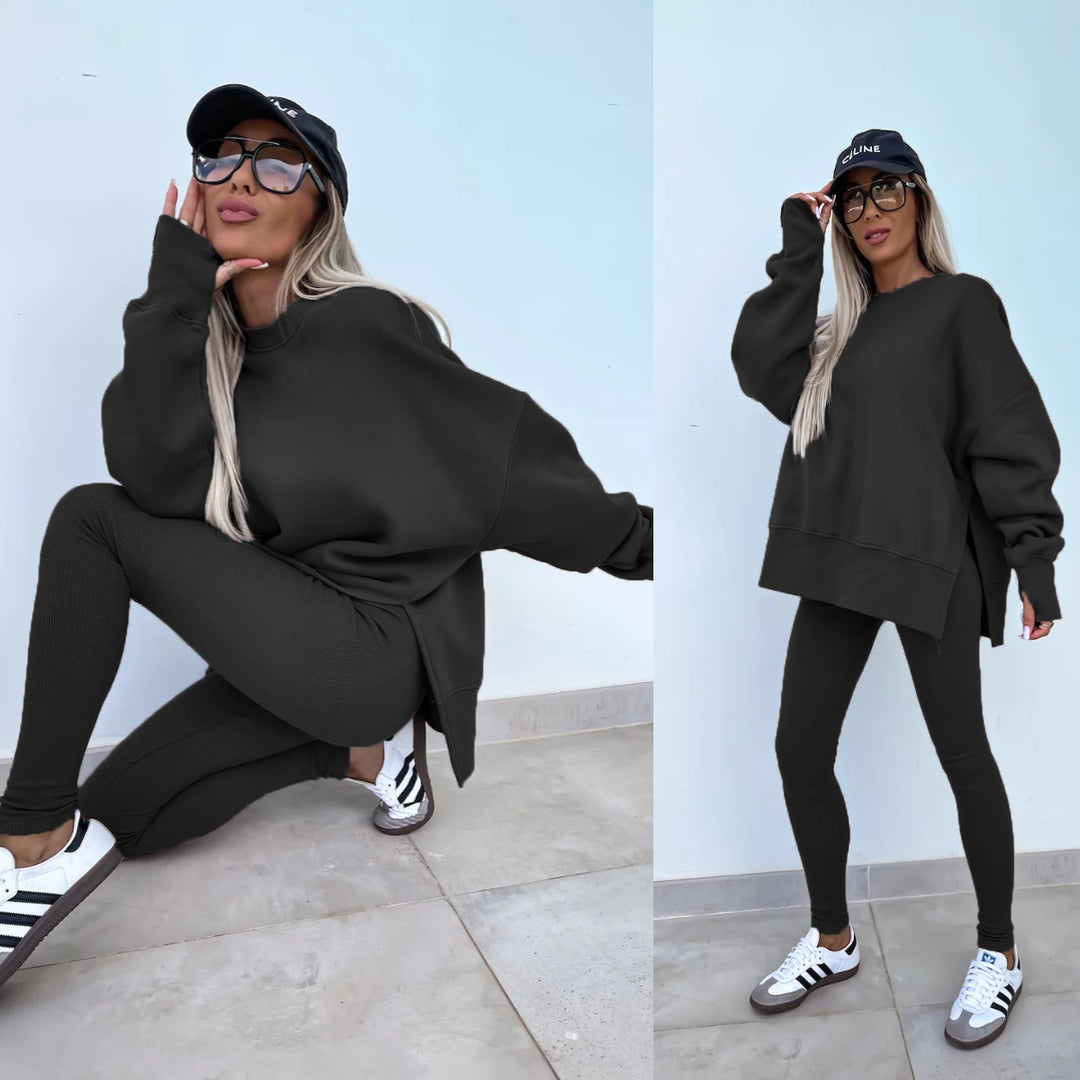 Damen lässiger Oversized-Sweater und leggings im Set Heidi-Mode