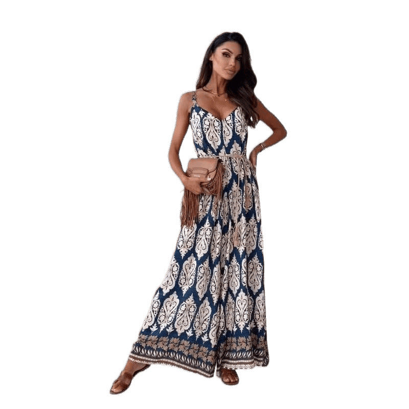 Damen Bohemian Weitbeiniger Bodysuit Heidi-Mode