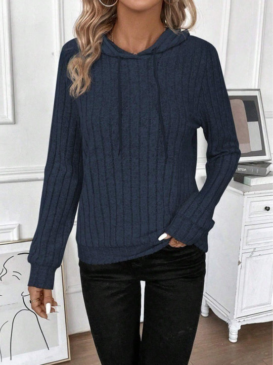 Damen Fleece Kapuzenpulli im Rippdesign Heidi-Mode