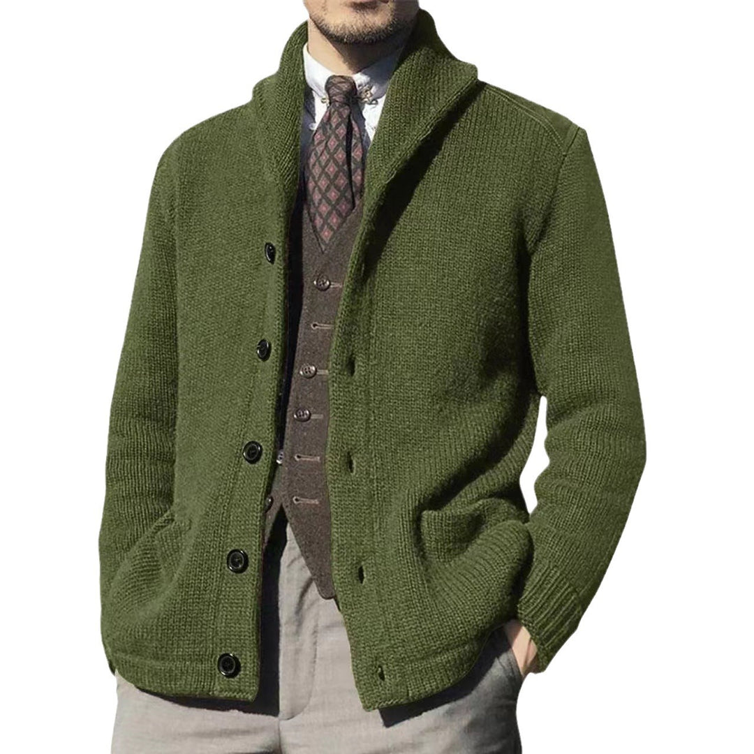 Herren Strickjacke im modernen Casual-Stil mit Schalkragen Heidi-Mode