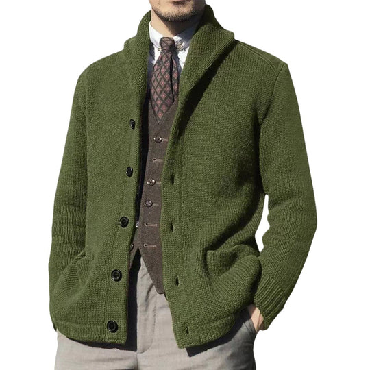 Herren Strickjacke im modernen Casual-Stil mit Schalkragen Heidi-Mode