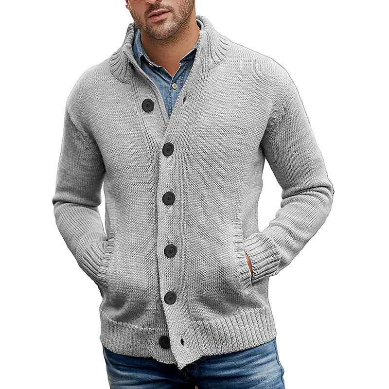 Herren Strickjacke mit großzügigen Taschen und klassischem Knopfverschluss Heidi-Mode