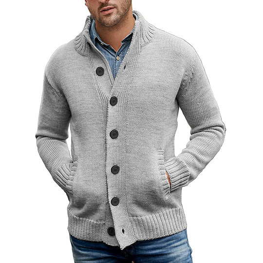 Herren Strickjacke mit großzügigen Taschen und klassischem Knopfverschluss Heidi-Mode