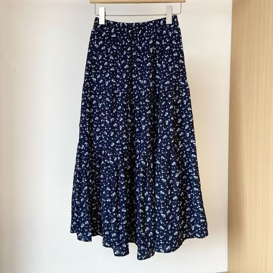 Damen Maxirock mit romantischem Blumenmuster und lässigem Design Heidi-Mode