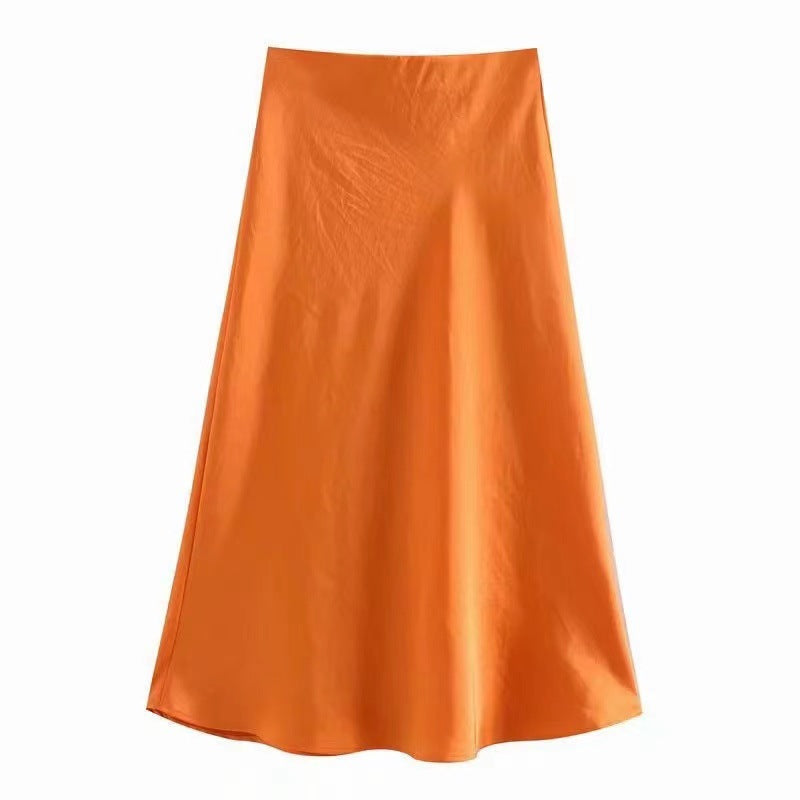 Damen Maxi-Rock aus fließendem Stoff mit elegantem Fall Heidi-Mode