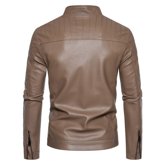 Herren hochwertige Kunstlederjacke mit gesteppter Schulterpartie Heidi-Mode