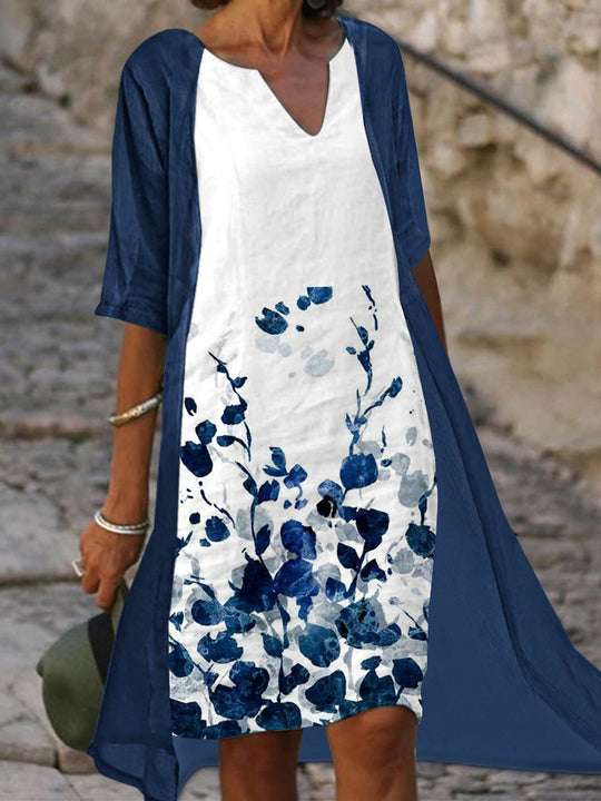 Damen leichtes Sommerkleid mit floralem Design Heidi-Mode