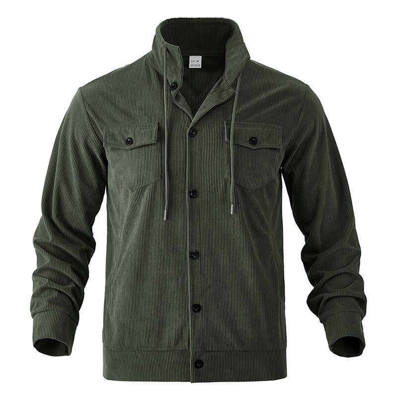 Herren Cordjacke mit vertikaler Struktur und praktischen Brusttaschen Heidi-Mode