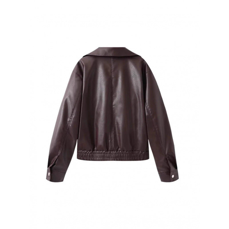 Damen modische Kunstlederjacke mit raffinierter Passform Heidi-Mode