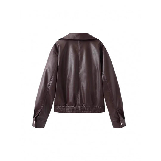 Damen modische Kunstlederjacke mit raffinierter Passform Heidi-Mode
