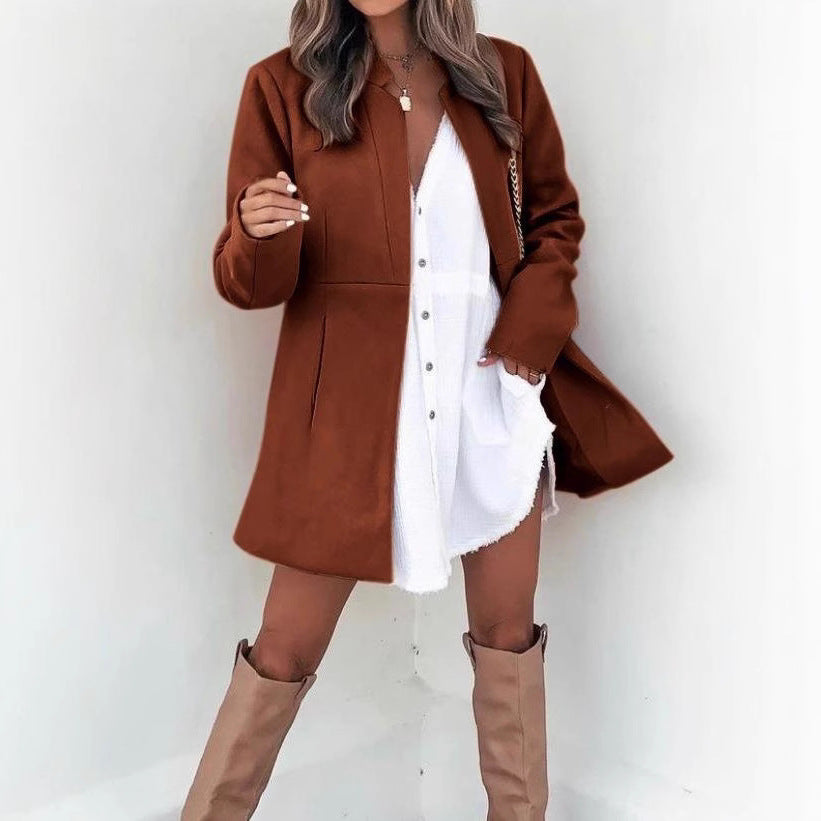 Damen Modische Übergangsjacke mit schlichten Linien und praktischen Taschen Heidi-Mode