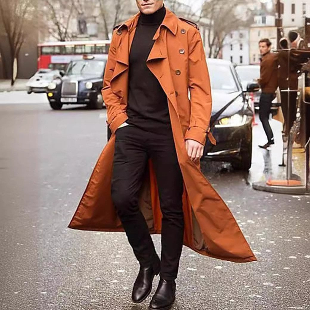 Herren Langer Trenchcoat Heidi-Mode