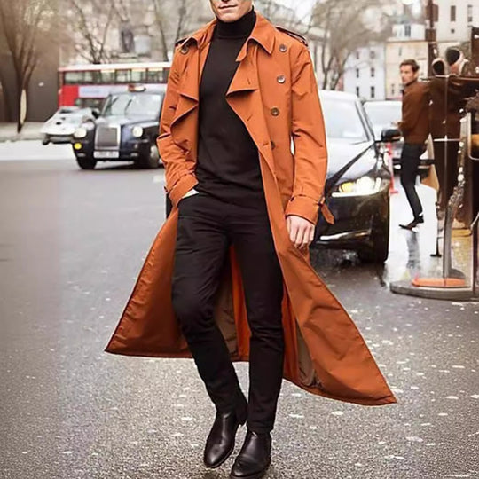 Herren Langer Trenchcoat Heidi-Mode