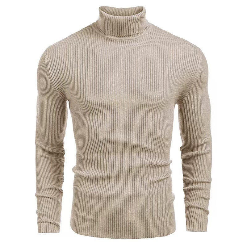 Herren Rollkragenpullover aus feinem Rippstrick Heidi-Mode