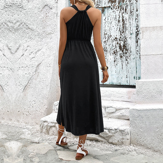Damen Maxikleid mit elegantem Wickelausschnitt und doppeltem Schlitz Heidi-Mode