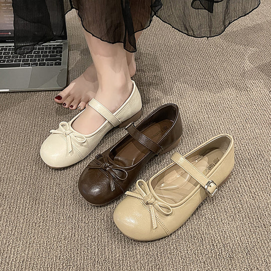 Damen elegante Mary Jane Schuhe mit dekorativem Schleifen-Detail und verstellbarem Riemen Heidi-Mode