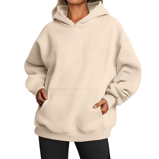 Damen Übergrößen Kapuzenpullover mit praktischen Taschen undlässigem Schnitt Heidi-Mode