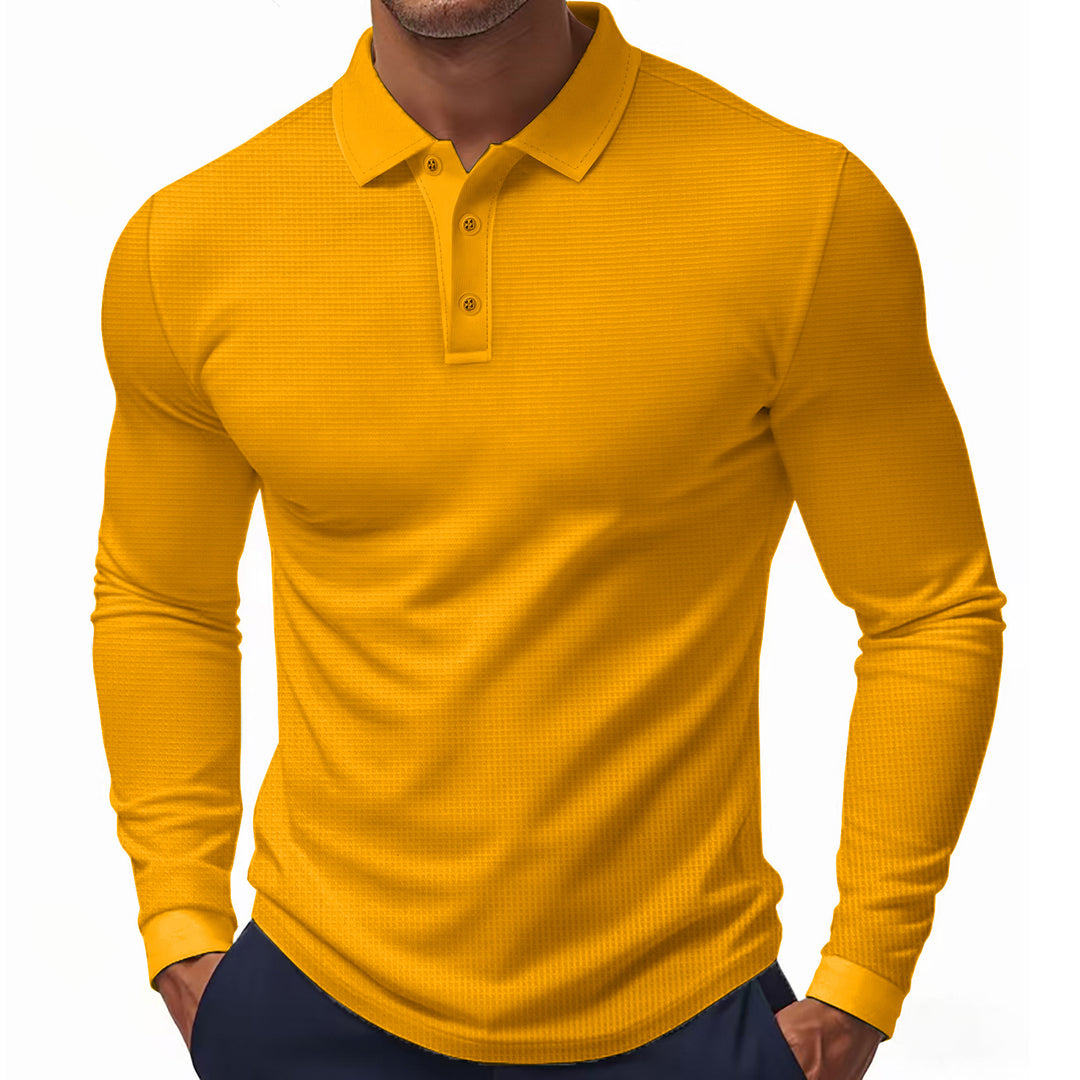 Herren Poloshirt mit strukturiertem Design und modernen Knopfdetails Heidi-Mode