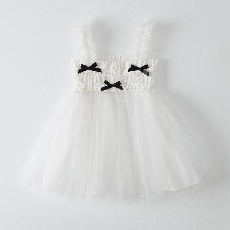 Mädchen Elegantes Tüll Party Kleid mit Rüschenträgern Heidi-Mode