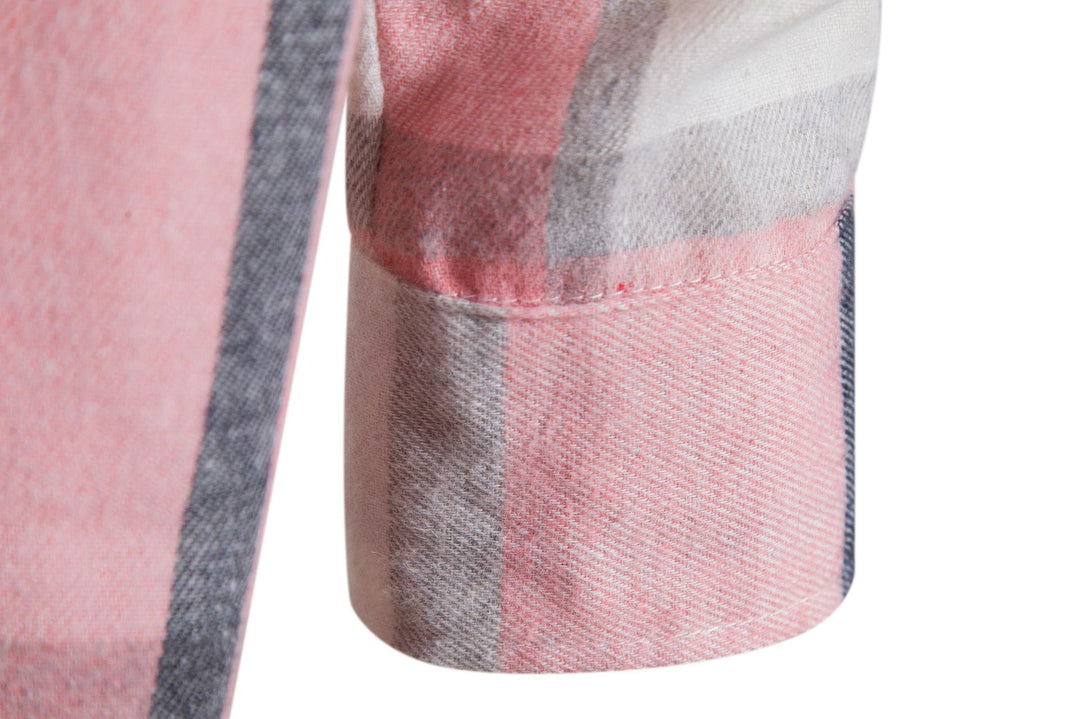 Herren Langarm-Hemdjacke mit Kapuze und modernem Karomuster Heidi-Mode