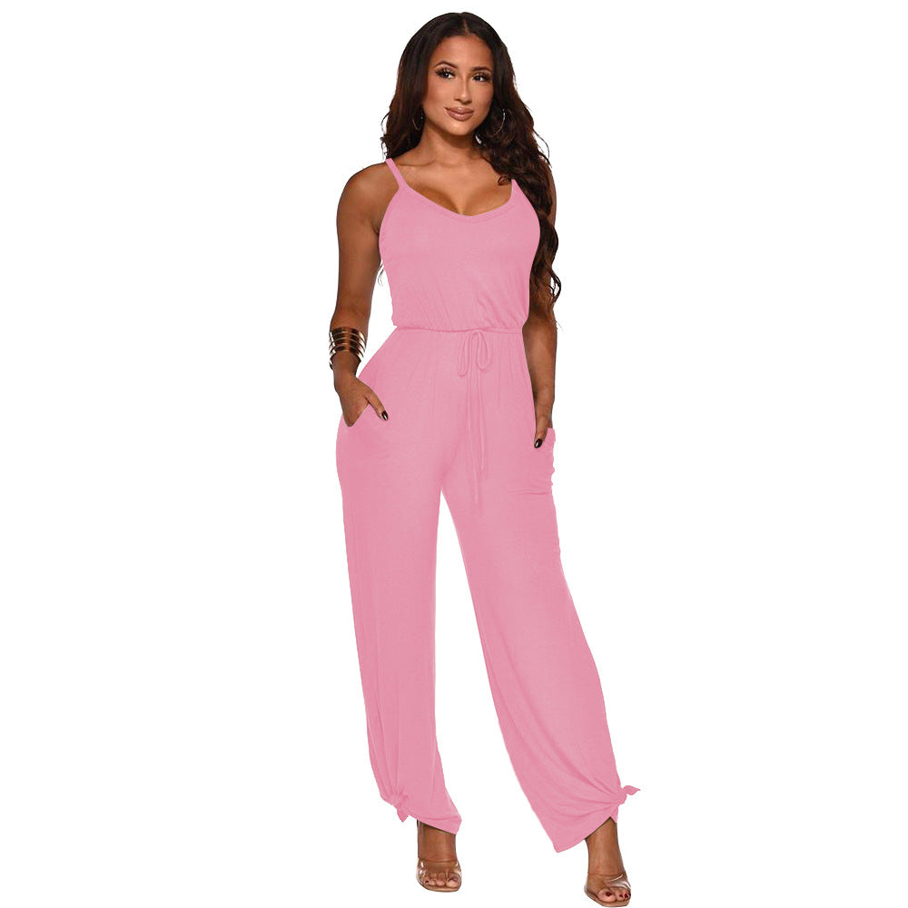 Damen Freizeit Verstellbarer Kordelzug Overall Heidi-Mode