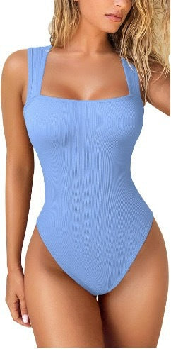 Damen Schwimmanzug mit quadratischem Ausschnitt und bequemen Trägern Heidi-Mode