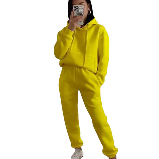 Damen Komfortabler Fleece Hoodie und Jogginghose Set Heidi-Mode