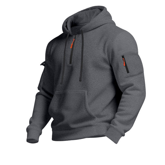 Herren Kapuzensweater mit Reißverschluss und praktischen Seitentaschen Heidi-Mode