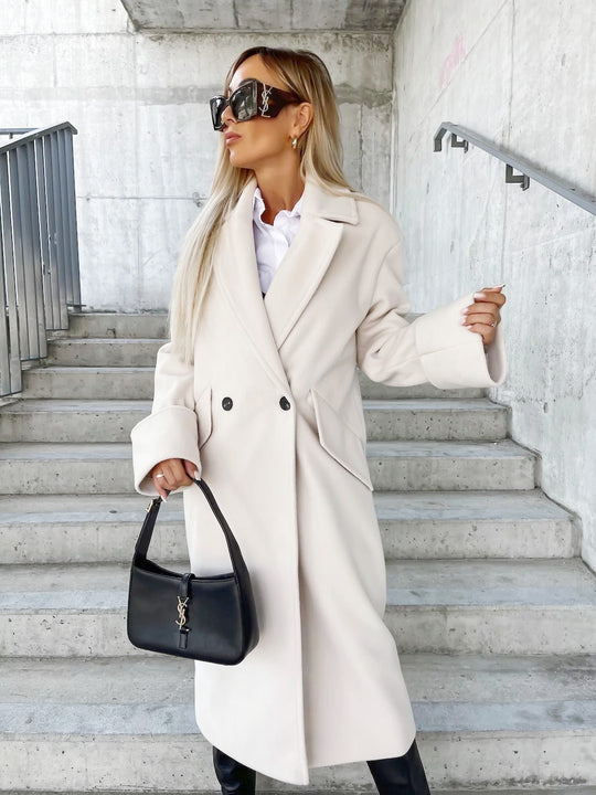 Damen Eleganter Oversized-Wollmantel Heidi-Mode