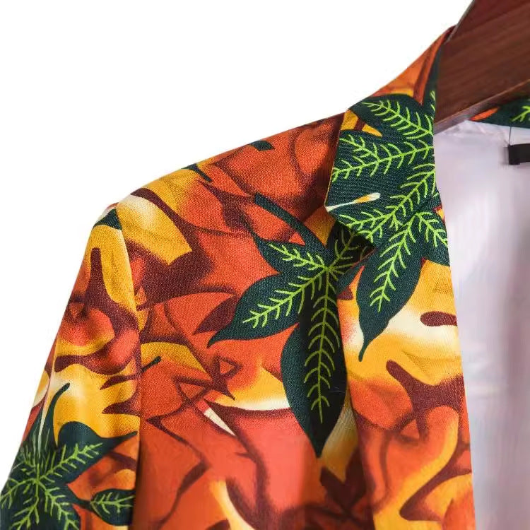 Damen Blazer im tropischen Blätterdesign Heidi-Mode