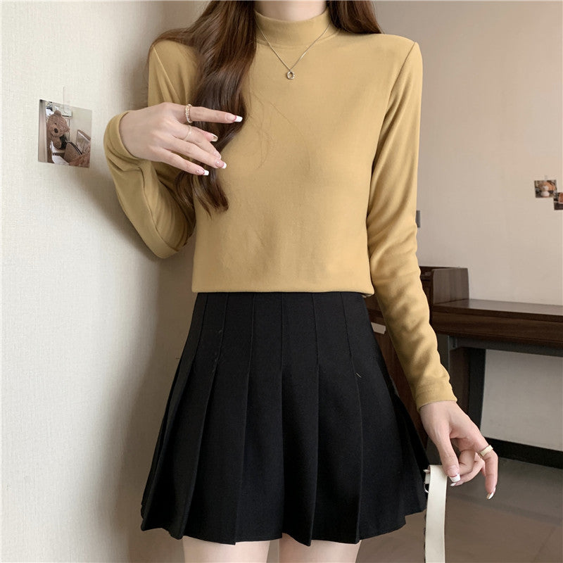 Damen Casual Mock Neck Langarmtop Heidi-Mode