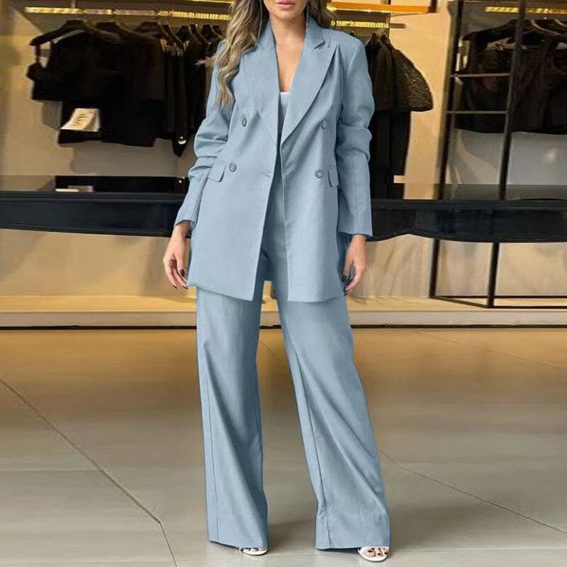 Damen Oversized Blazer und weite Hose Set Heidi-Mode