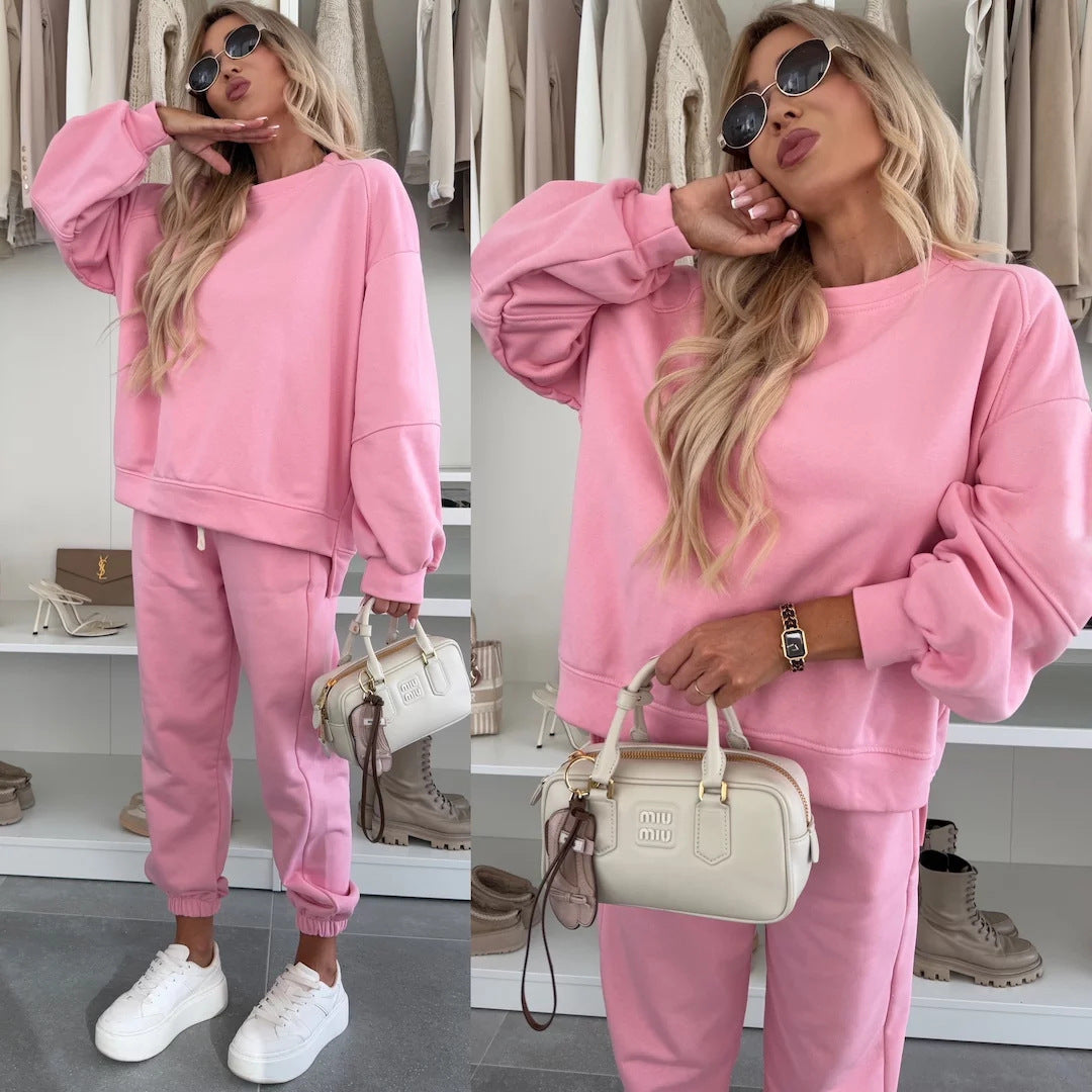 Damen modisches und bequemes Loungewear-Set mit Taillenkordel Heidi-Mode