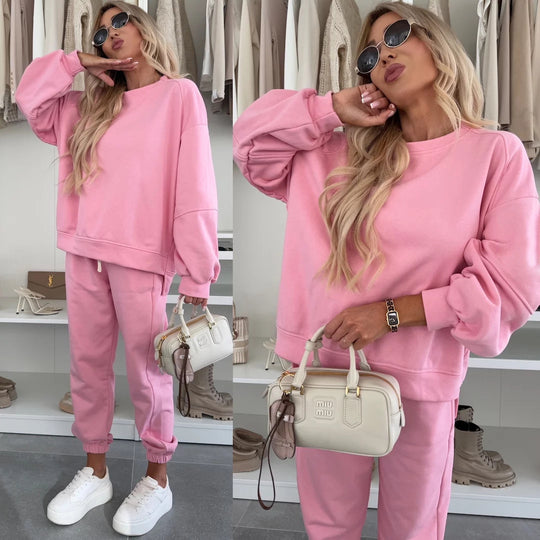 Damen modisches und bequemes Loungewear-Set mit Taillenkordel Heidi-Mode