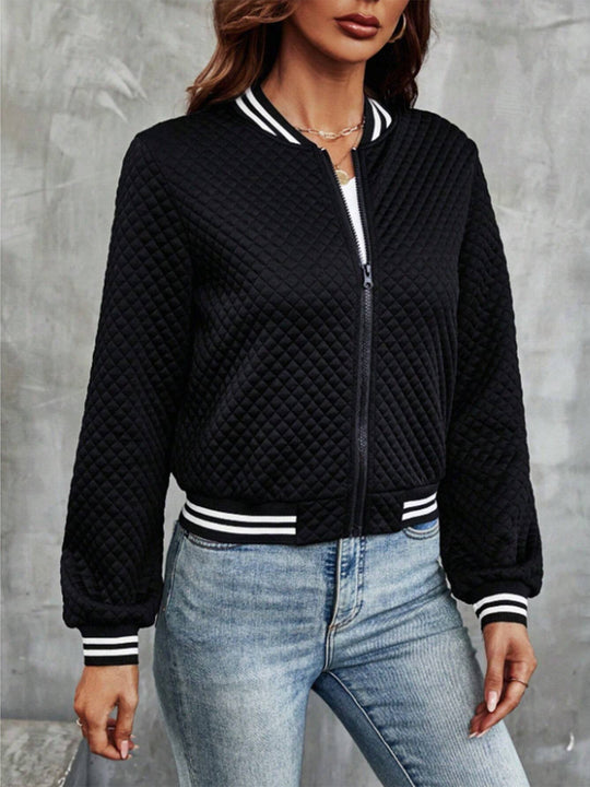 Damen leichte Steppjacke mit Sportstreifen Heidi-Mode