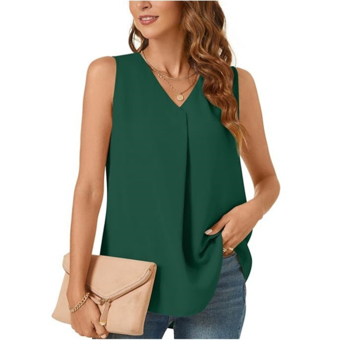 Damen Faltende Chiffon Bluse Heidi-Mode