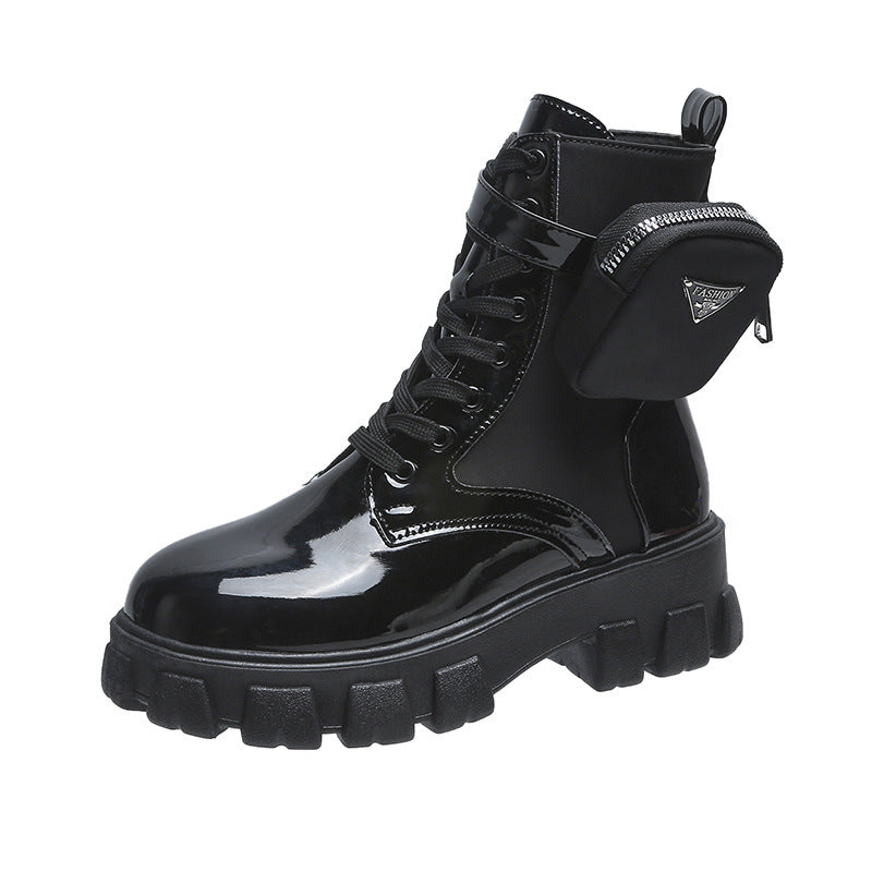 Damen Fashion Stiefel mit praktischer Taschen-Option und auffälliger Sohle Heidi-Mode