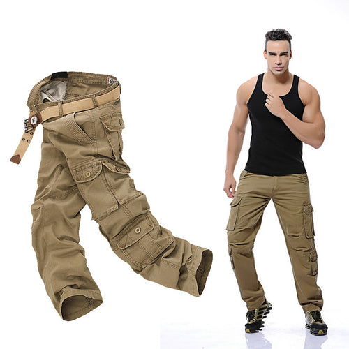 Herren Multifunktionale Cargo-Hose mit verstellbarem Bund und zahlreichen Taschen Heidi-Mode