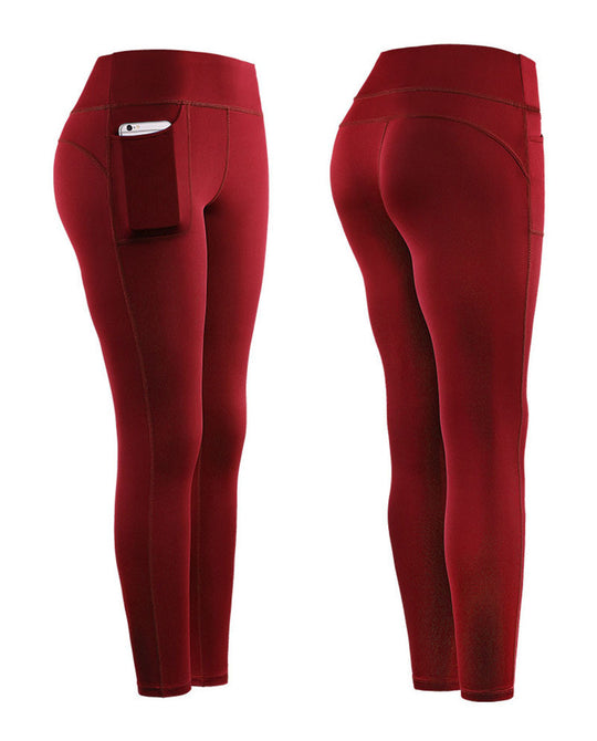 Damen Hochleistungs-Leggings mit praktischen Seitentaschen Heidi-Mode