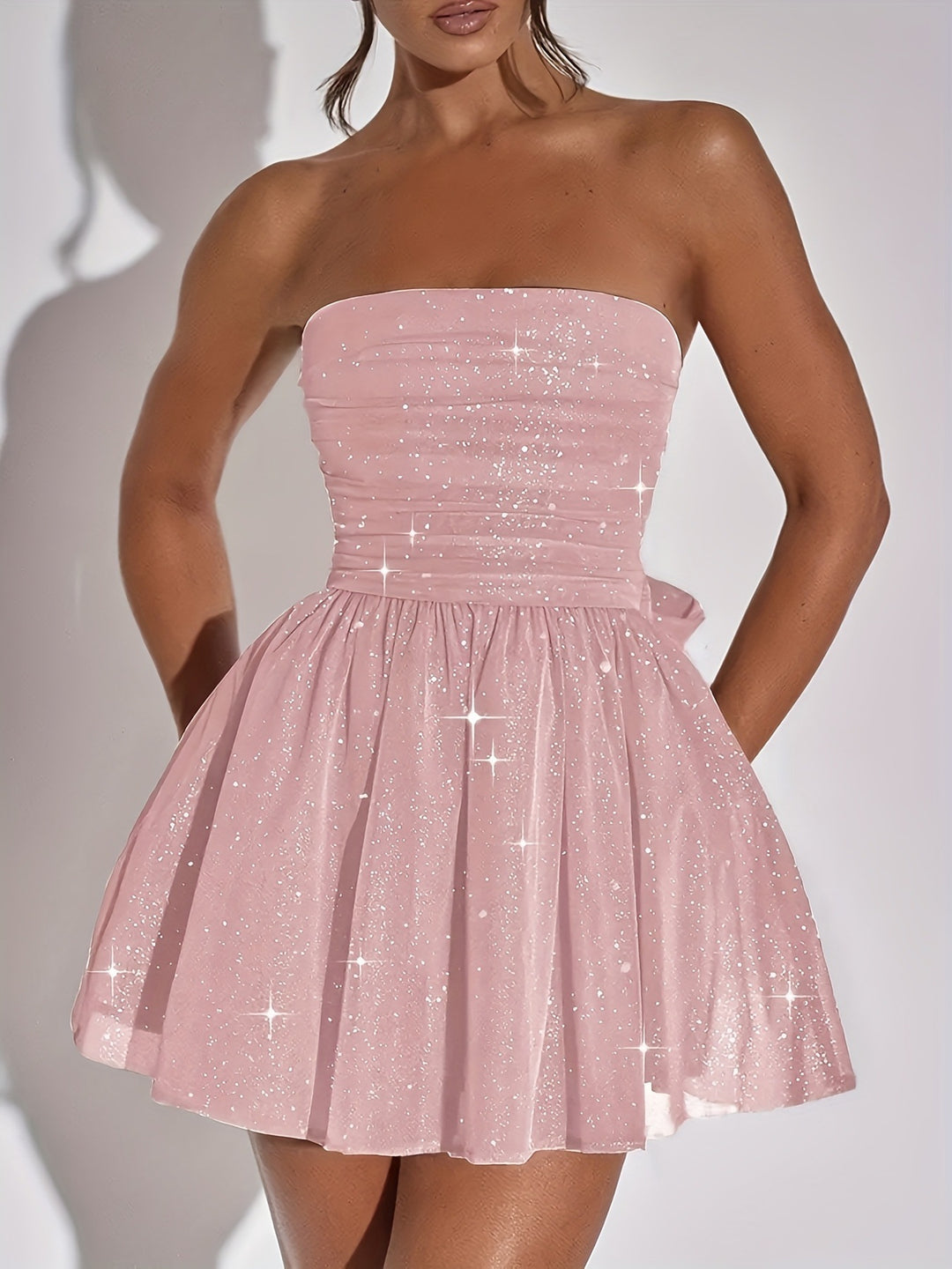 Damen Mini-Kleid im glamourösen Shimmer-Design Heidi-Mode