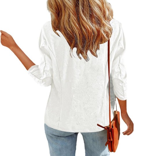 Damen Glitzer Blazerjacke mit femininer Silhouette und elegantem Revers Heidi-Mode