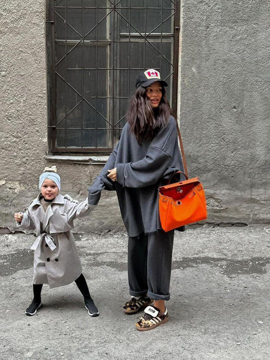Damen Oversized Sweatshirt mit passender Jogginghose Heidi-Mode
