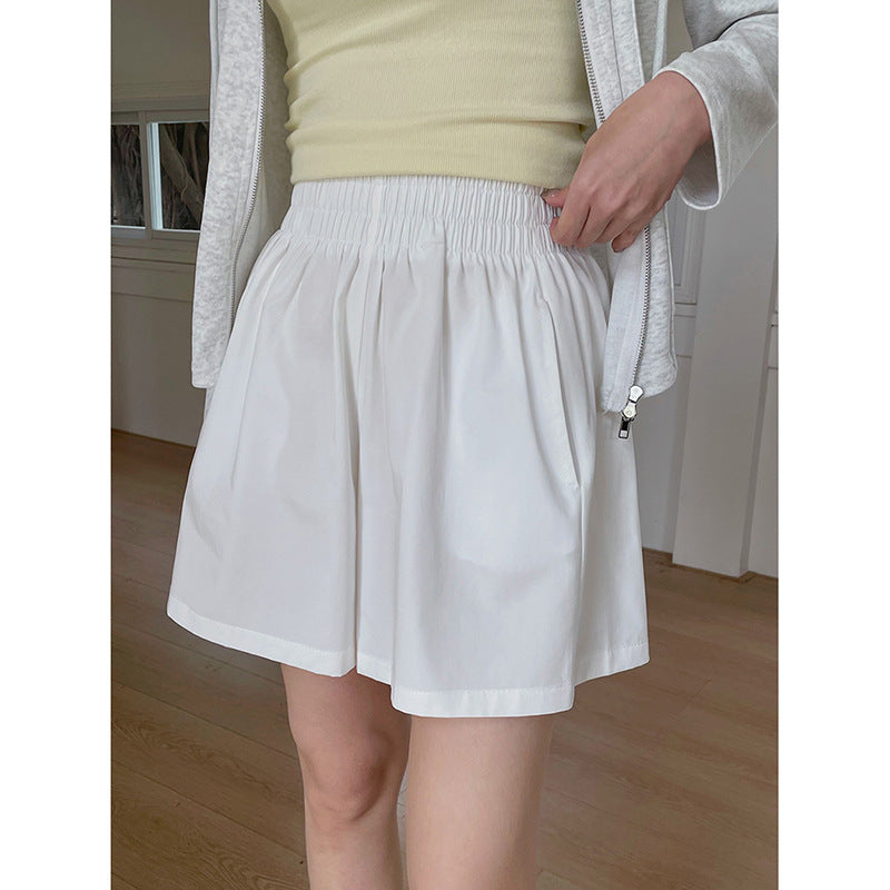 Damen bequemer und eleganter Chiffonrock mit elastischem Bund und faltigem Design Heidi-Mode