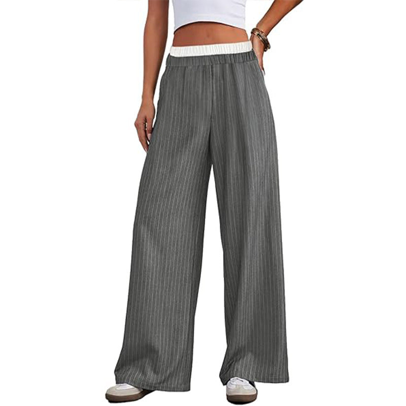 Damen weiche und elegante Streifenhose Heidi-Mode