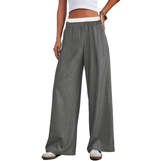 Damen weiche und elegante Streifenhose Heidi-Mode