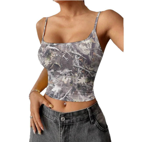 Damen ärmelloses Top im Camouflage-Design Heidi-Mode