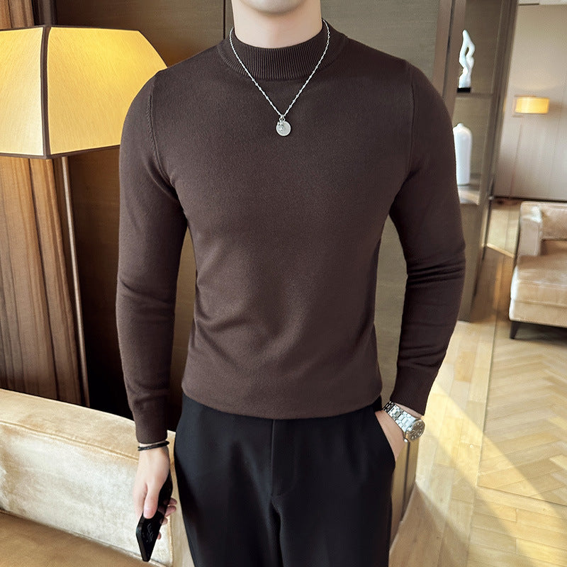 Herren modischer Pullover mit hohem Kragen und eleganter Passform Heidi-Mode