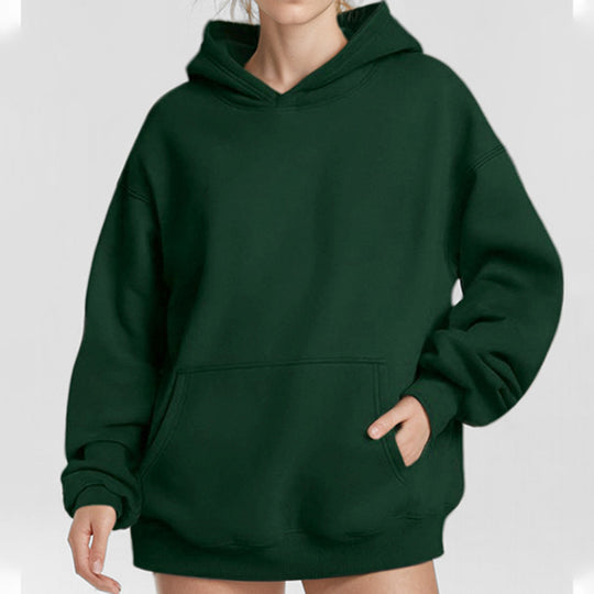 Damen Lockere Kapuzenpullover aus weichem Fleece mit Kängurutasche Heidi-Mode
