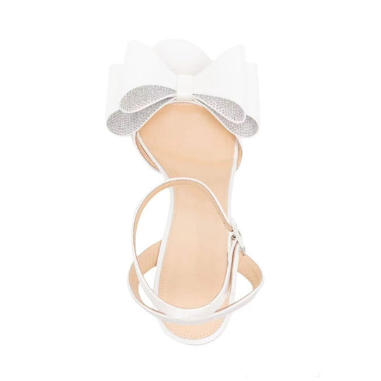 Femme Elegante Offene-Toe Absatzsandalen mit Dekorativem Bogen Heidi-Mode