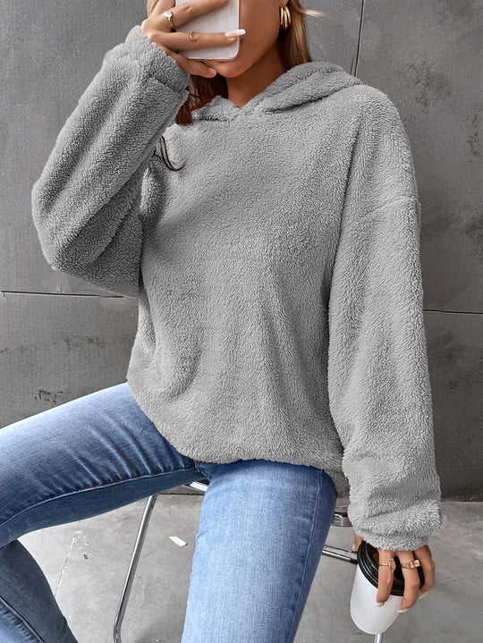 Damen kuscheliger Hoodie aus hochwertigem Plüsch Heidi-Mode
